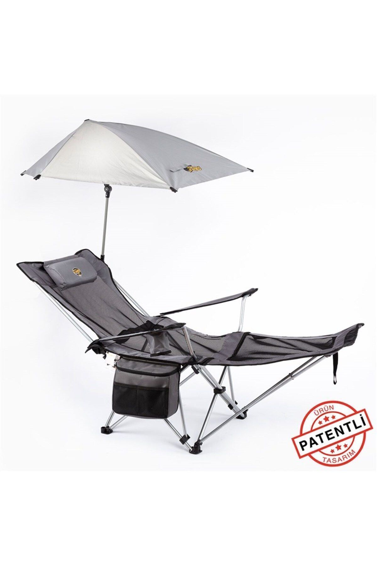 صندلی کمپ خاکستری اردوگاه Legend Umbrella که می تواند با سایه قرار بگیرد فانکی چیز Funky Chairs