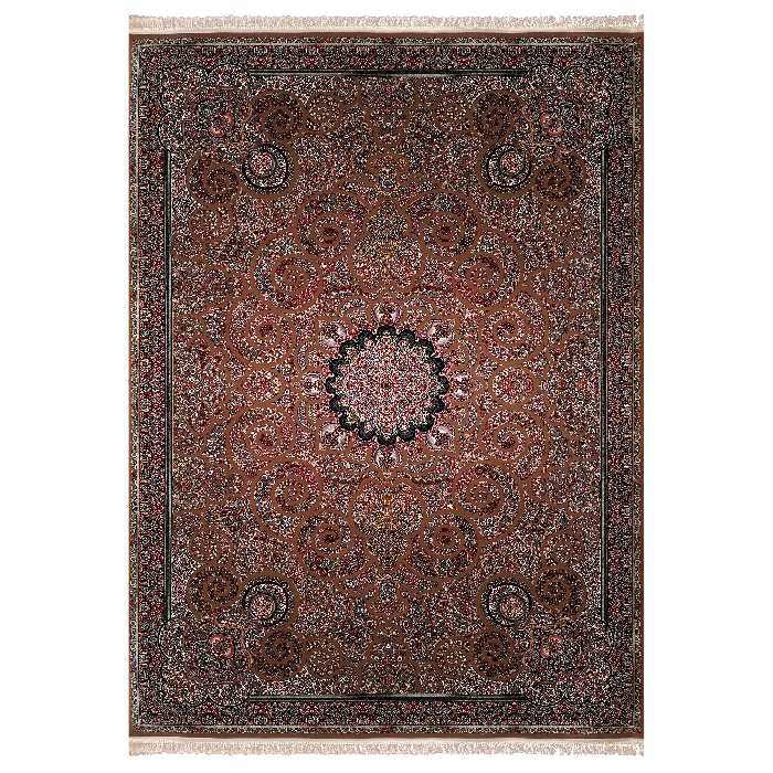 فرش ماشینی زمرد مشهد مدل 210067 زمینه گردویی