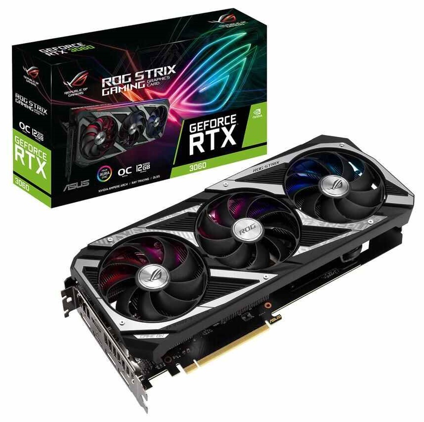 کارت گرافیک  ایسوس مدل ‎ ROG-STRIX-RTX3060-O12G-GAMINGحافظه 12 گیگابایت