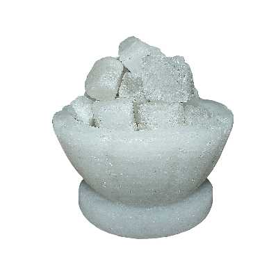 آباژور سنگ نمک مدل کاسه شیاردار پایه سنگی کد 200