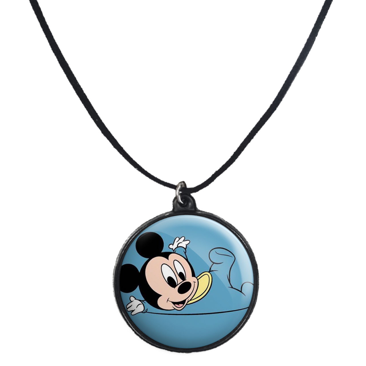 گردنبند پرمانه طرح میکی موس کد pmb.12908 مدل دو طرفه