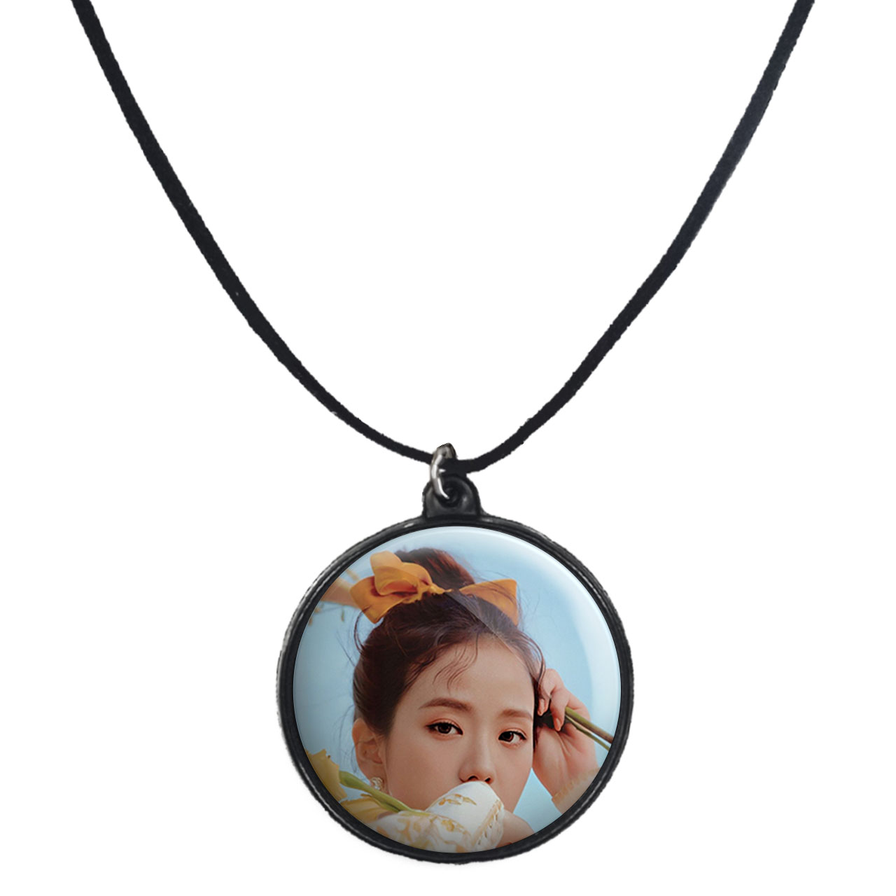 گردنبند پرمانه طرح بلک پینک کد pmb.17938 مدل دو طرفه