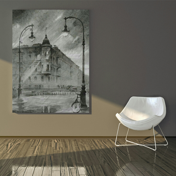  تابلو بوم طرح سیاه قلم مدل TB818