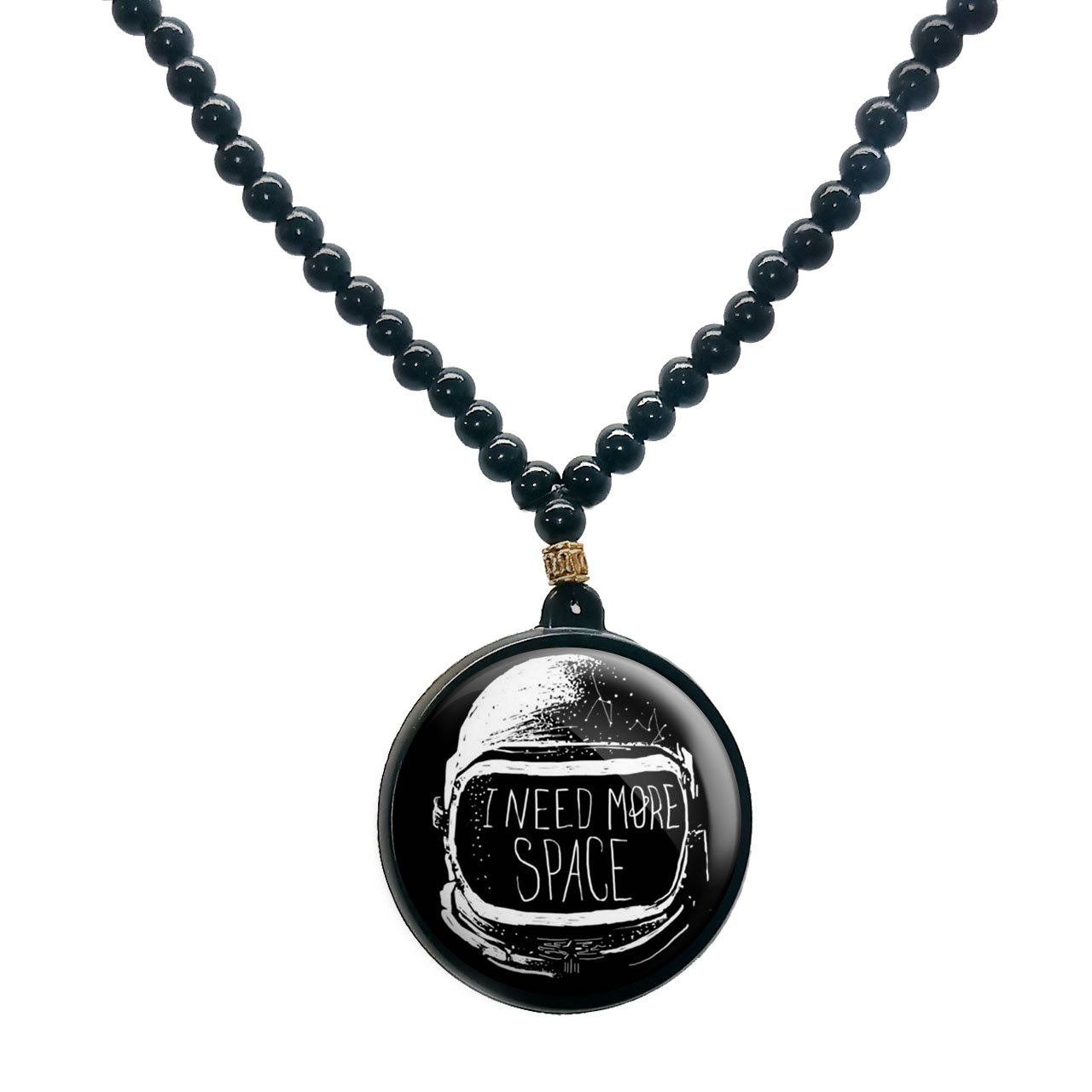 گردنبند پرمانه طرح فضانورد کد pmd.10292 مدل دو طرفه