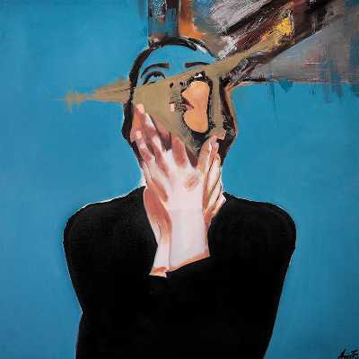 تابلو نقاشی اکریلیک طرح زن کد 018