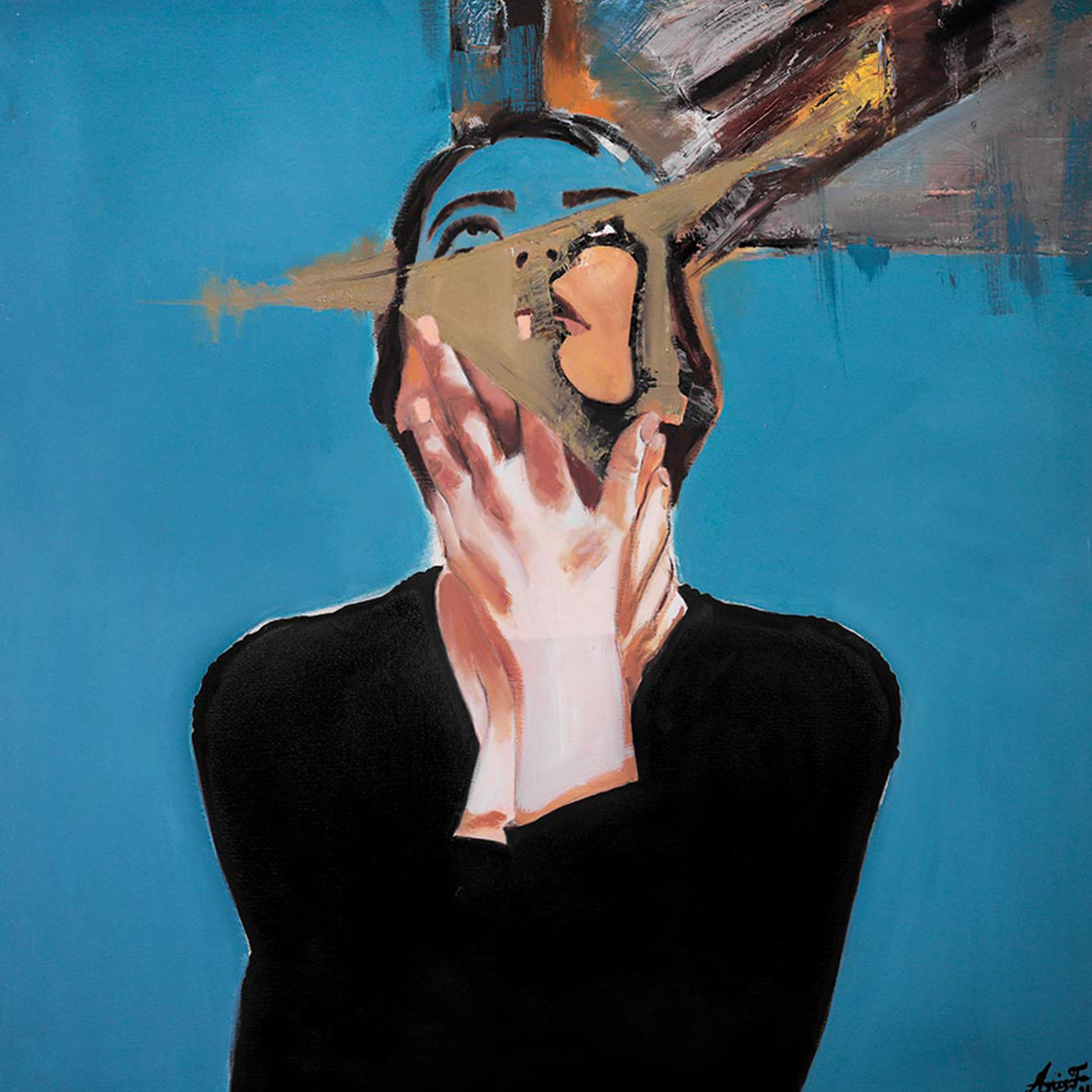 تابلو نقاشی اکریلیک طرح زن کد 018