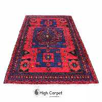 فرش دستبافت عشایری زنجان 3 متری زمینه قرمز بنفش کد 0771