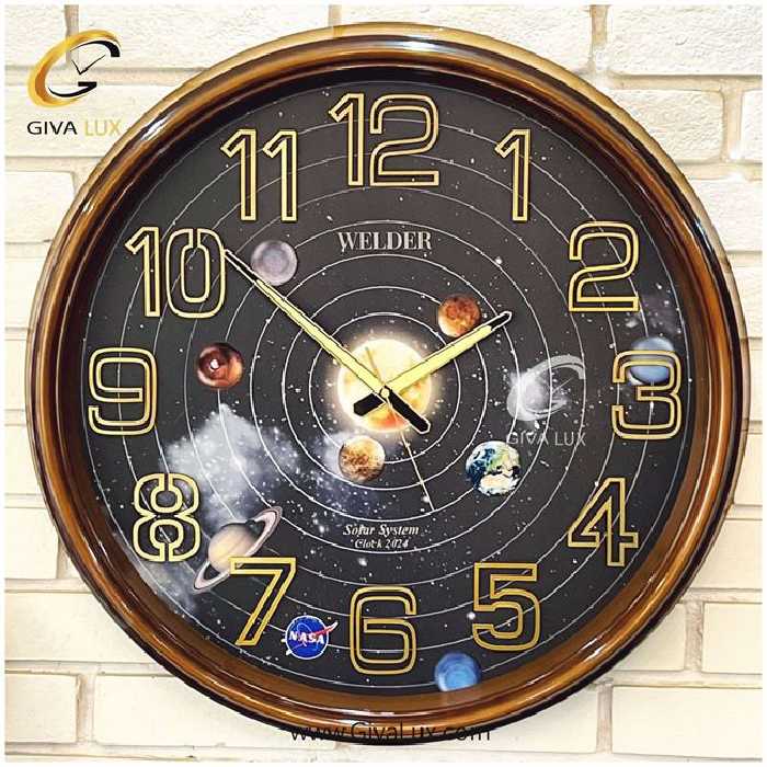 ساعت دیواری اورجینال ولدر PVC عسلی| کد رفرنس 635