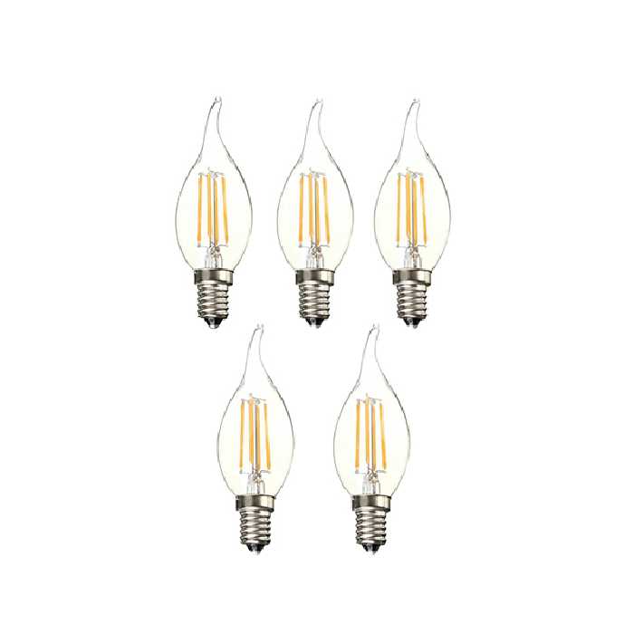 لامپ فیلامنتی 6 وات مدل اشکی  کد 010 بسته پنج عددی