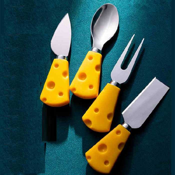 ست کارد صبحانه خوری مدل پنیری مجموعه 4 عددی