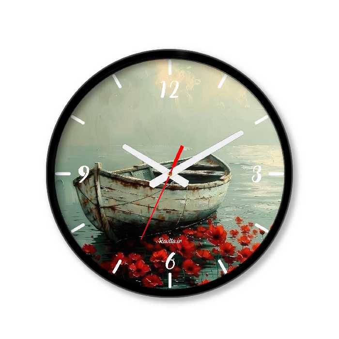 ساعت دیواری کوچک راویتا طرح نقاشی قایق کد 3579