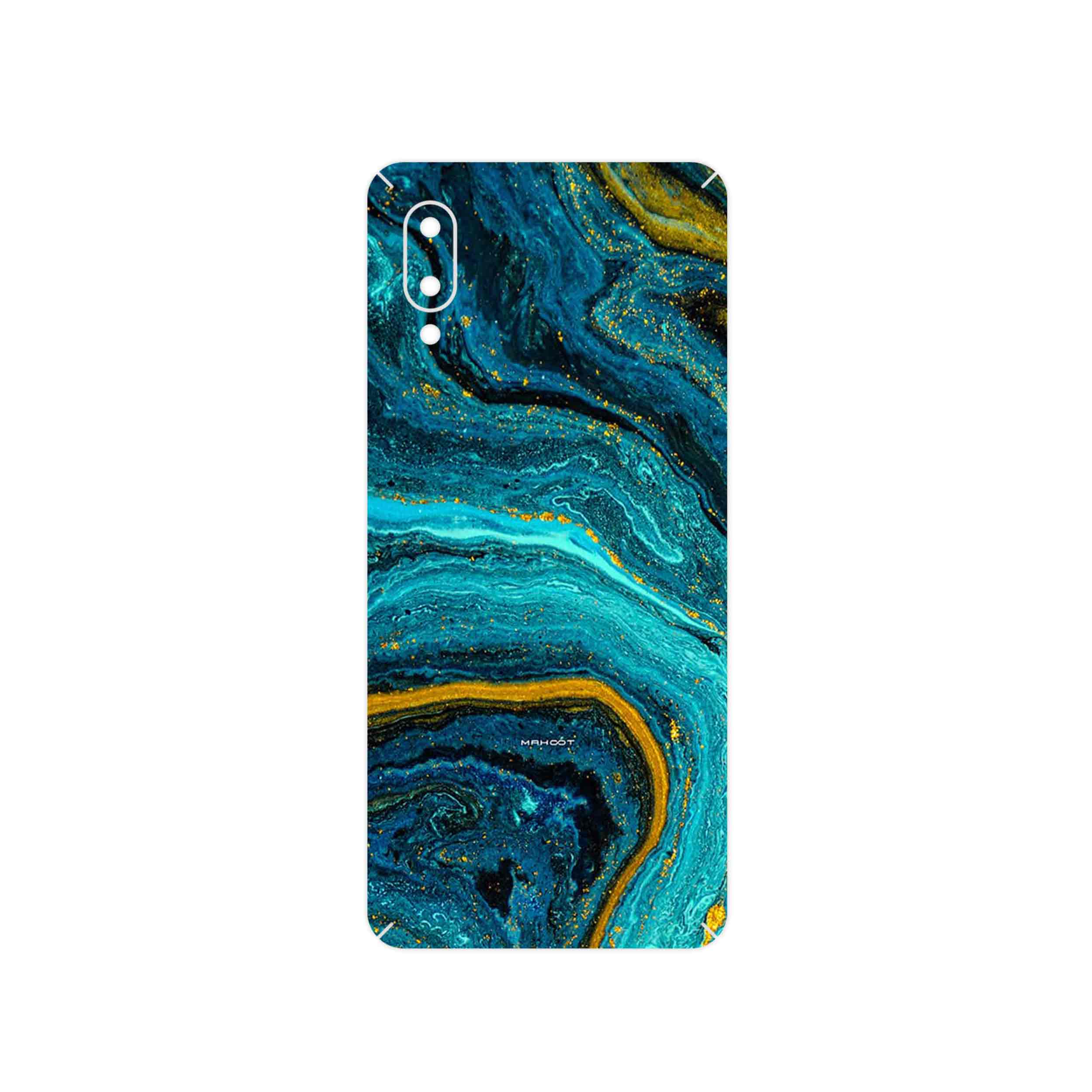 برچسب پوششی ماهوت مدل Turquoise marblewith golden streaks مناسب برای گوشی موبایل سامسونگ Galaxy A02