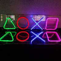 چراغ نئون فلکسی طرح پی استیشن طول 40 سانت