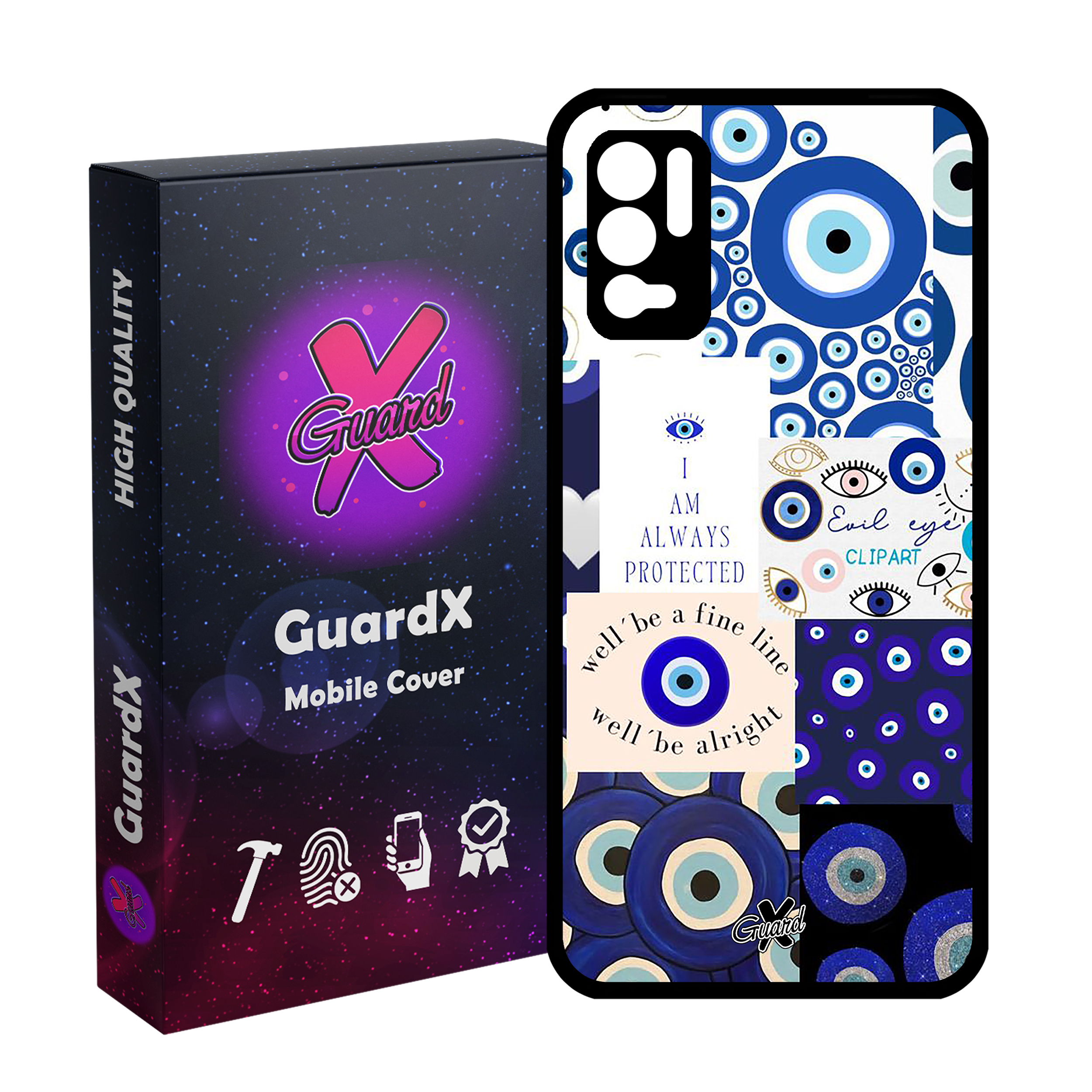 کاور گارد ایکس طرح چشم نظر مدل Glass10430 مناسب برای گوشی موبایل شیائومی Redmi Note 10 5G/Poco M3 Pro /Redmi Note 10T 5G