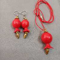 ست انار  ، گوشواره و گردنبند انار