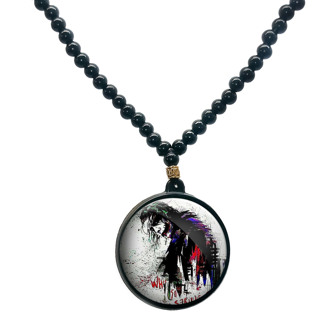 گردنبند پرمانه طرح جوکر کد pmd.6089 مدل دو طرفه