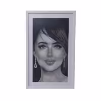 تابلو نقاشی سیاه قلم طرح چهره مدل تبسم کد 10