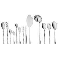 سرویس قاشق و چنگال 18 نفره ناب استیل طرح فلورانس استیل براق (116 پارچه)