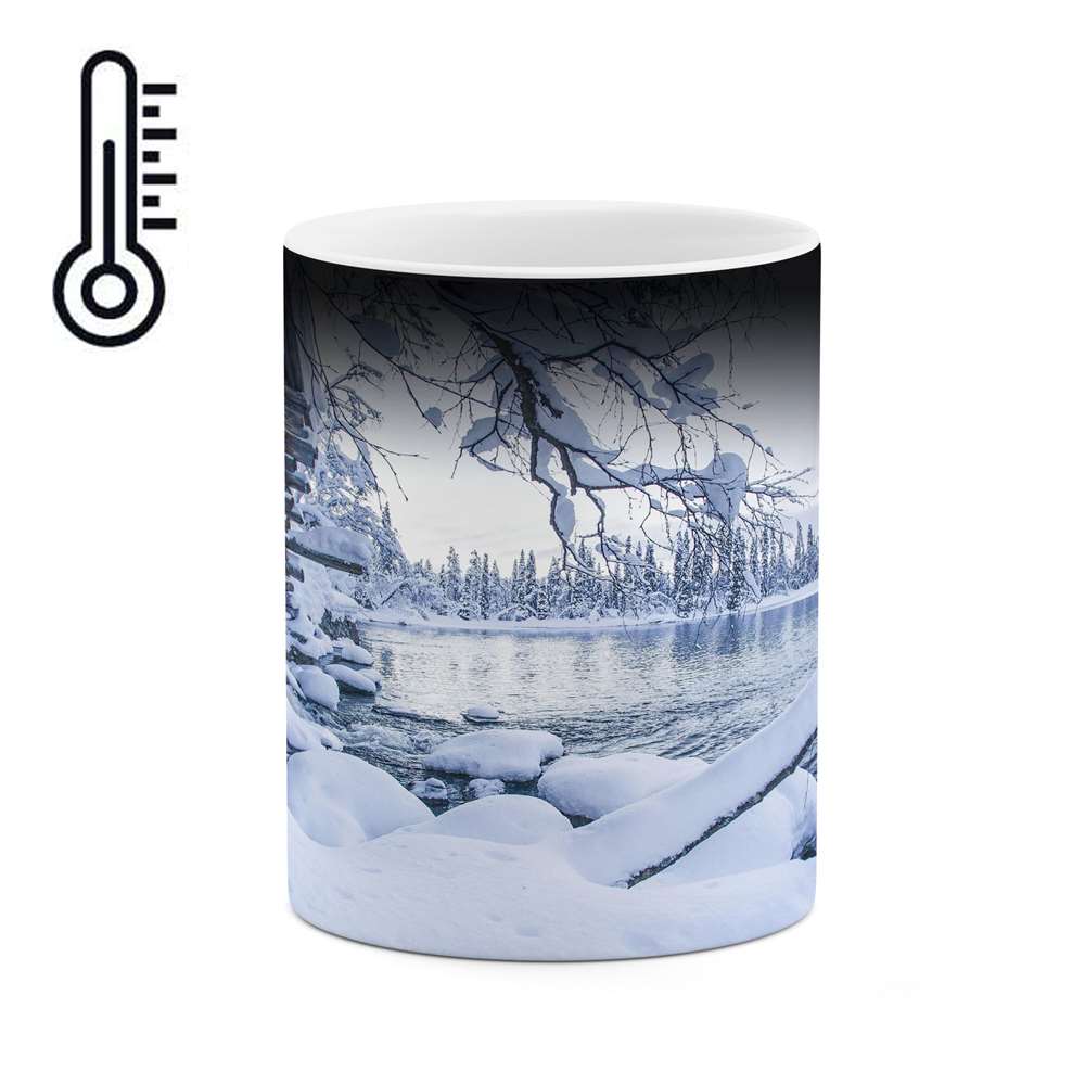 ماگ حرارتی کاکتی طرح منظره برفی مدل mgh15046