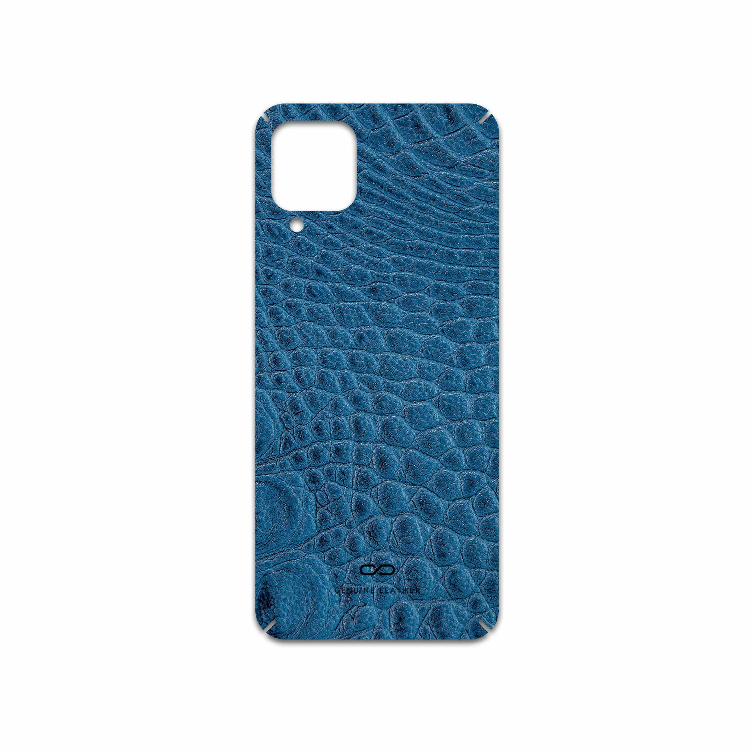 برچسب پوششی ماهوت مدل Blue-Crocodile-Leather مناسب برای گوشی موبایل سامسونگ Galaxy A12 Nacho