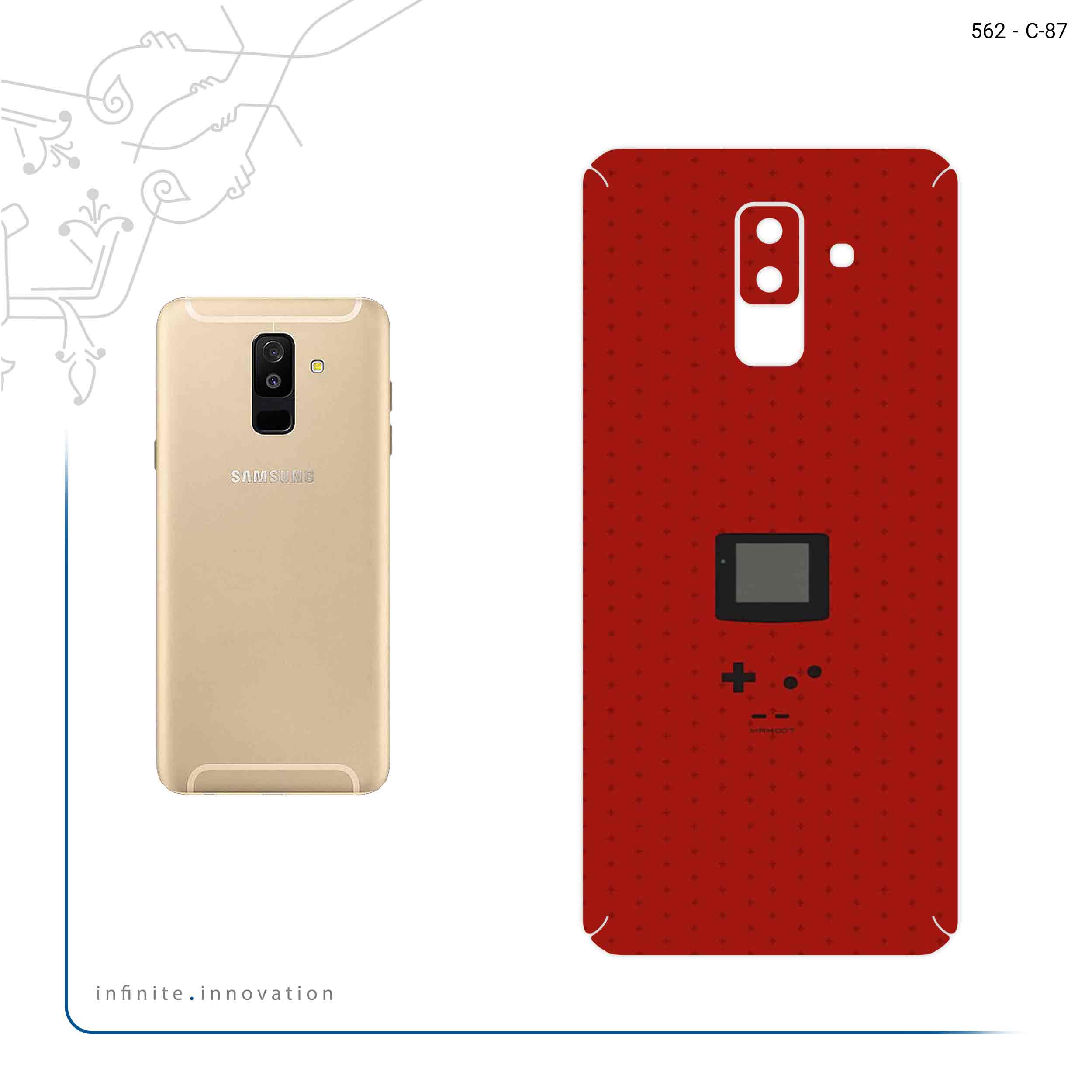 برچسب پوششی ماهوت مدل Minimal GameBoy Icon مناسب برای گوشی موبایل سامسونگ Galaxy A6 Plus 2018