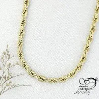 زنجیر مردانه طرح طنابی برند استیل کد 15299