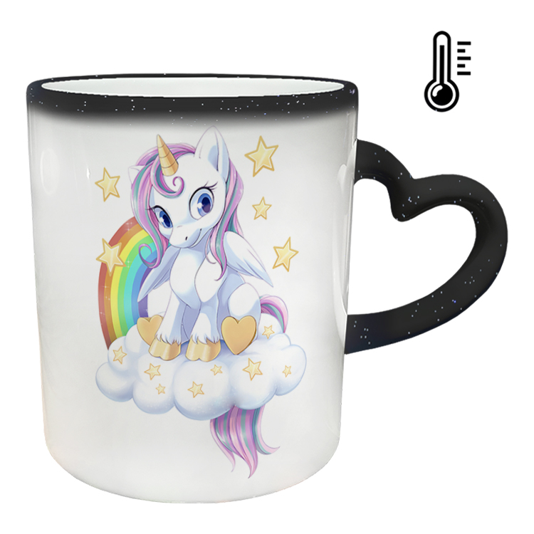 ماگ حرارتی مدل دسته قلبی اکلیلی طرح یونیکورن کد 4