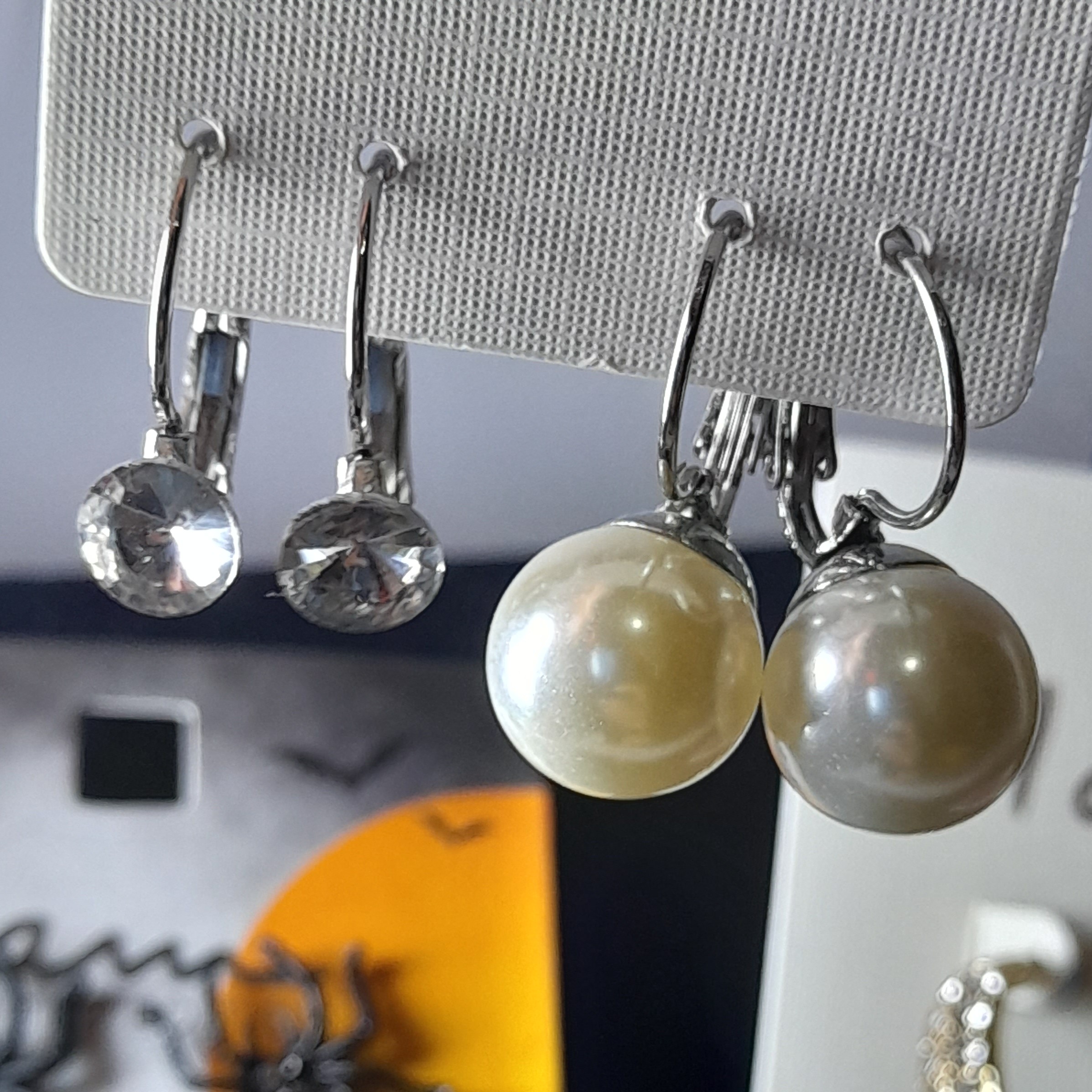 گوشواره مروادیدی 2 تایی نگین دار