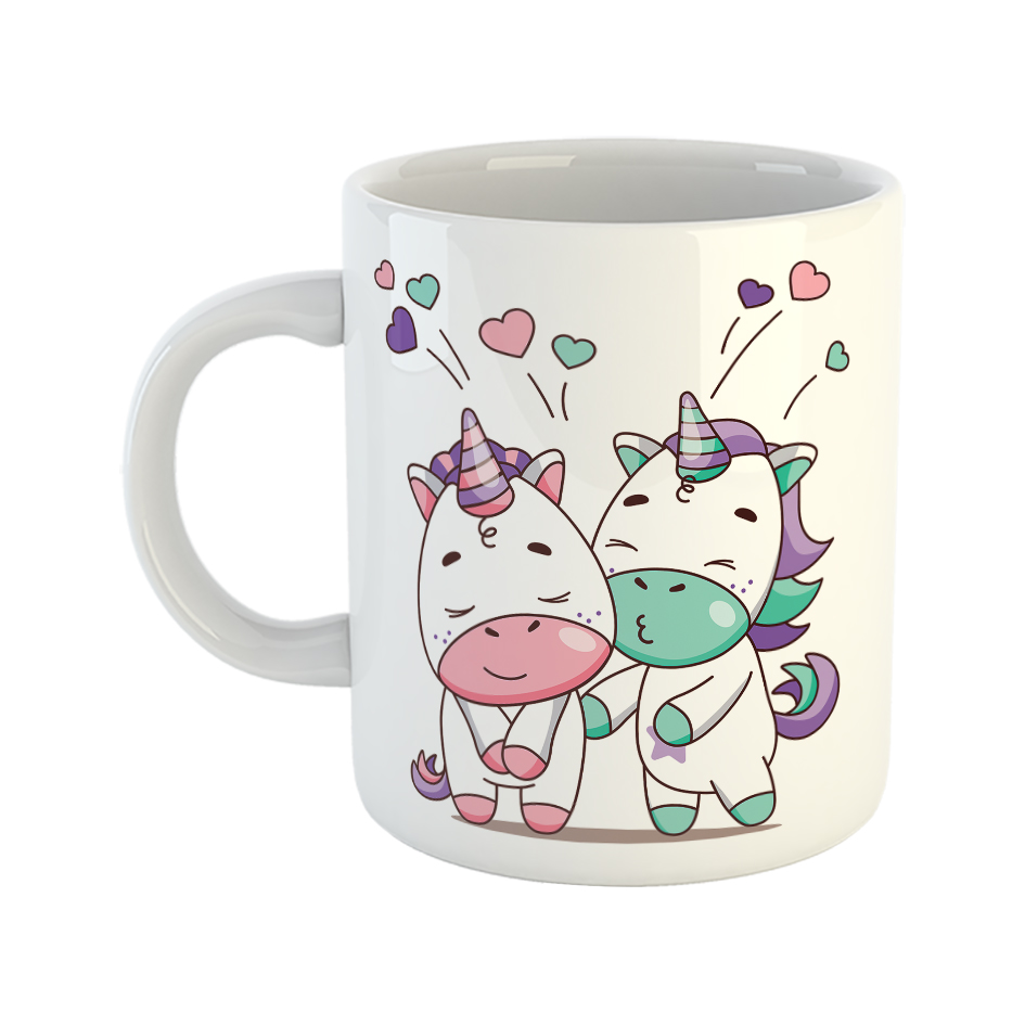 ماگ طرح اسب شاخ دار یونی کورن مدل دوتایی