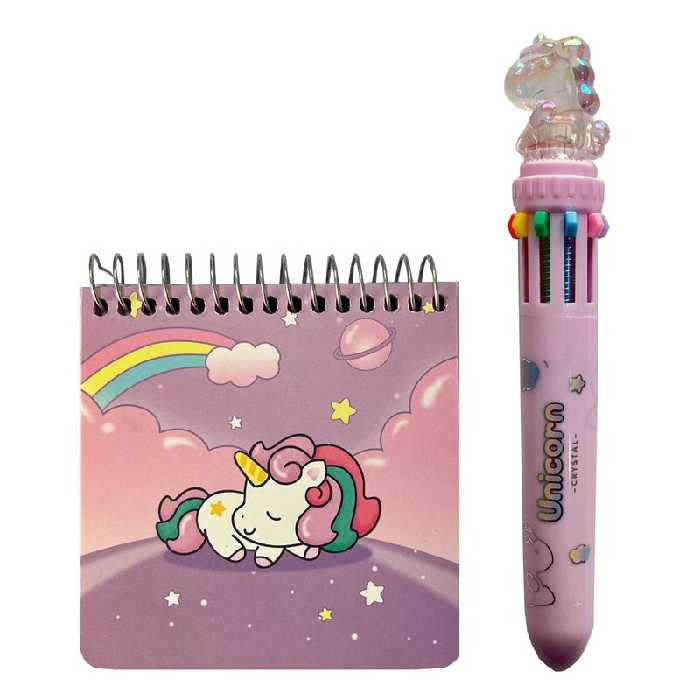 دفتر یادداشت 100 برگ مدل فانتزی یونیکورن به همراه خودکار | چاوه