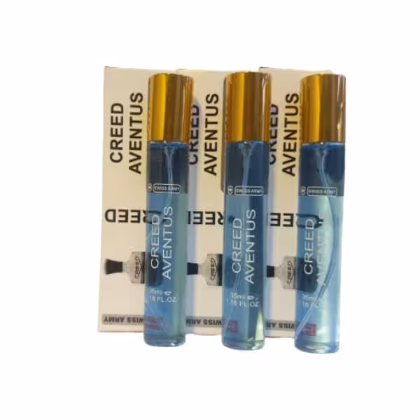 عطر جیبی مردانه سوئیس آرمی مدل Creed Aventus حجم 35 میلی لیتر مجموعه ۳ عددی