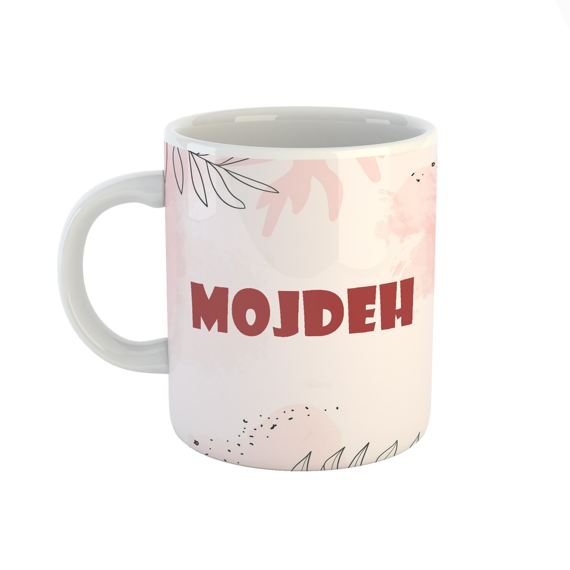 ماگ طرح اسم مژده مدل برگ کد 310