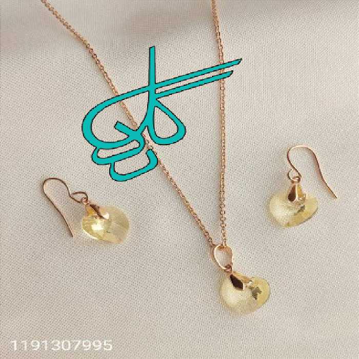 خرید نیم ست سوارسکی ژوپینگ رنگ ثابت ضد حساسیت کد 1715317 - ردگل