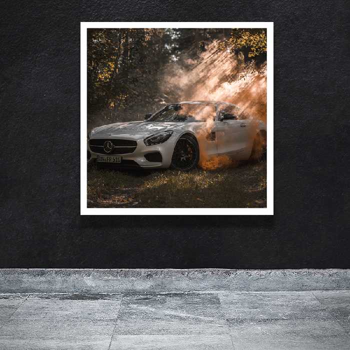 تابلو مدل مرسدس در جنگل