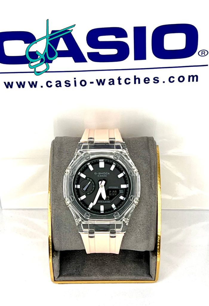 خرید ساعت جی شاک قاب شیشه ای رنگ ثابت بند پیو کیفیت عالی دارای رنگبندی کد 1922600 - ردگل