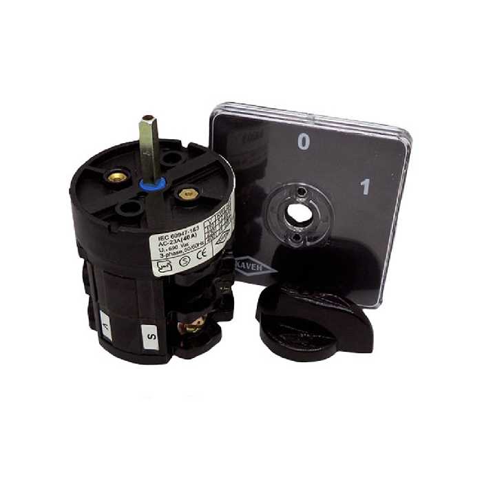 کلید گردان دو فاز یک طرفه 25 آمپر الکترو کاوه کد 2502