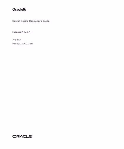 خرید و دانلود نسخه کامل کتاب Oracle9i Servlet Engine Developer's Guide (Part No A90213-02) (Release 9 0 1)