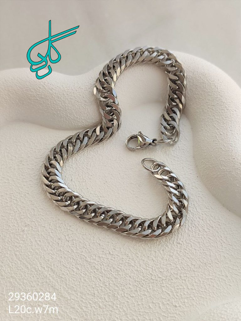 خرید دستبند استیل کارتیر سیلور رنگ ثابت کیفیت عالی کد 1216350 - ردگل