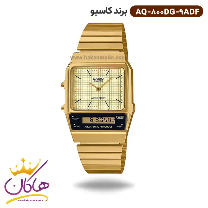 ساعت کاسیو مردانه فلزی طلایی AQ-800DG-9ADF