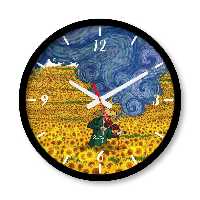 ساعت دیواری بزرگ راویتا طرح سبک آفتاب گردان ون گوک کد 3567