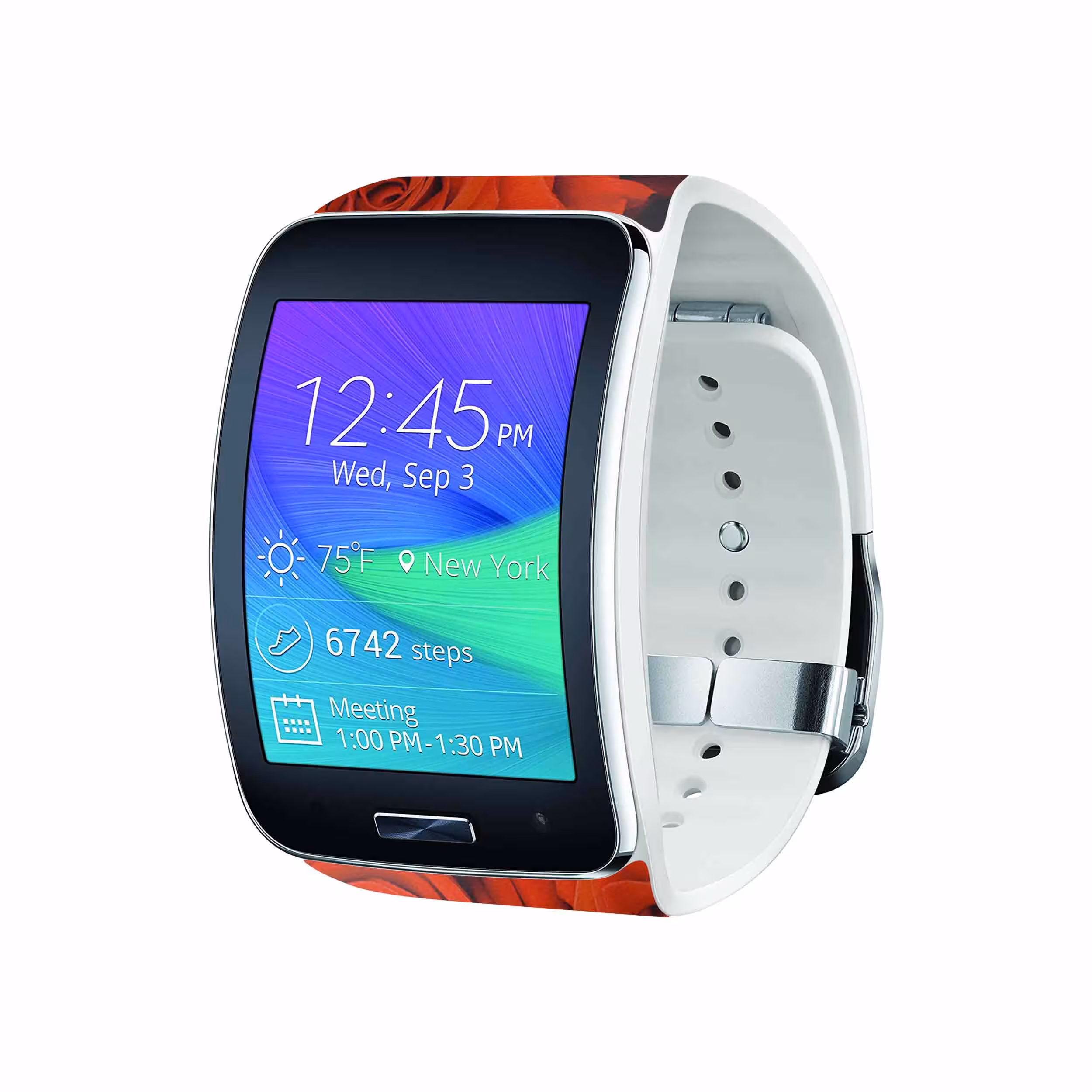 برچسب ماهوت طرح Red_Flower مناسب برای ساعت هوشمند سامسونگ Galaxy Gear S