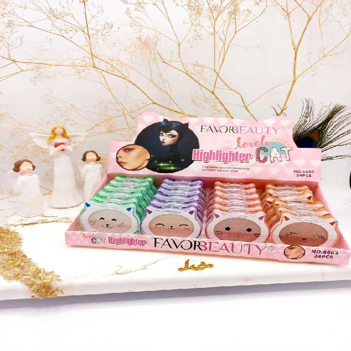 هایلایتر پرطرفدار فانتزی طرح گربه فاور بیوتی Favre Beauty کد 6663