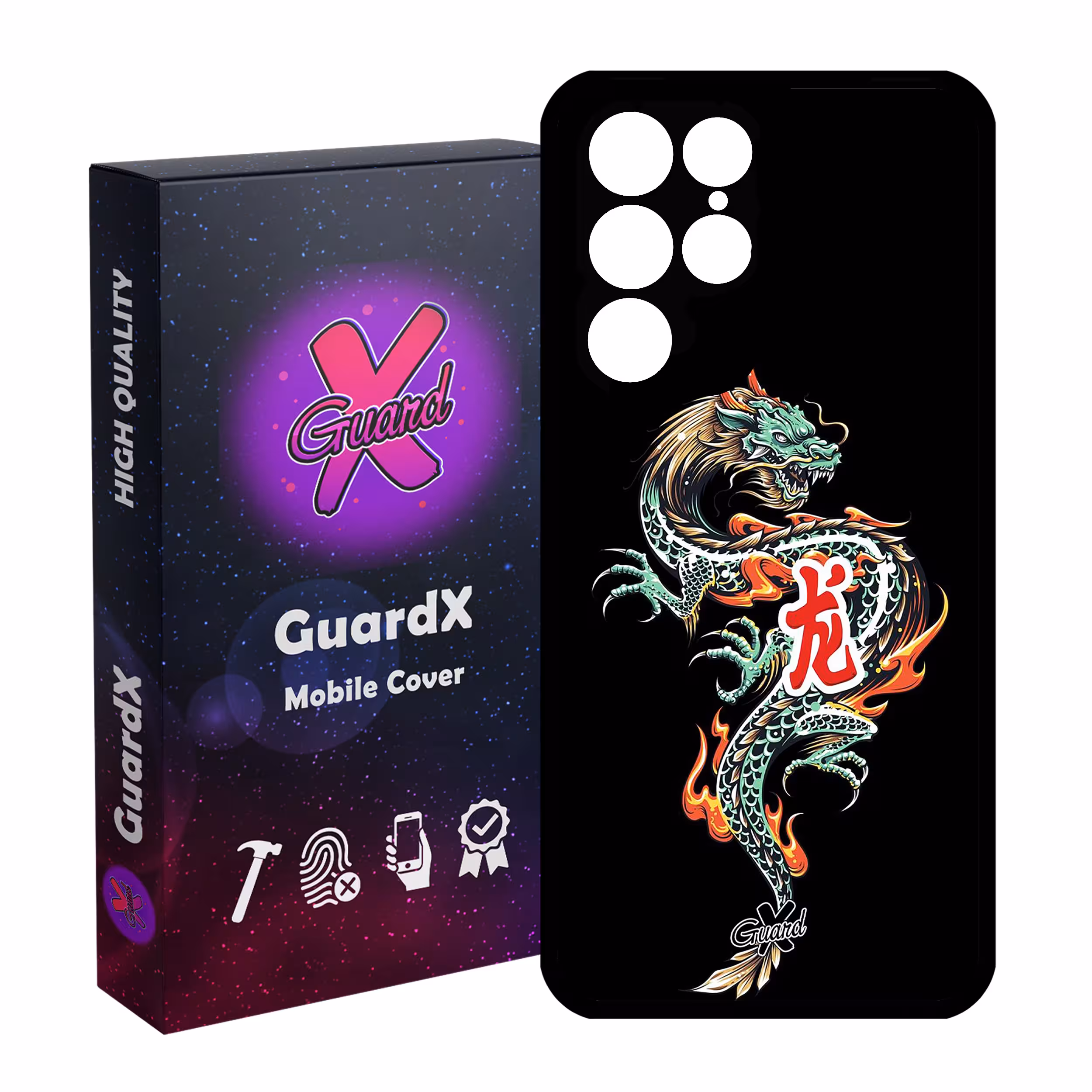 کاور گارد ایکس طرح Dragon مدل Glass10296 مناسب برای گوشی موبایل سامسونگ Galaxy S22 Ultra