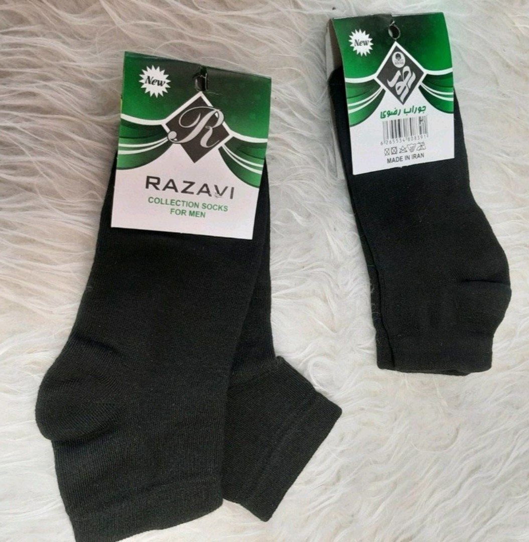 جوراب مشکی اسپورت نخی تمام کش و نیم ساق