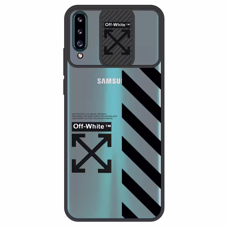 قاب طرحدار پسرانه مناسب برای گوشی Samsung Galaxy A50 / A30S / A50S مدل ماکرو شیلد محافظ لنزدار سبک بوتیک مدل آف وایت OFF WHITE