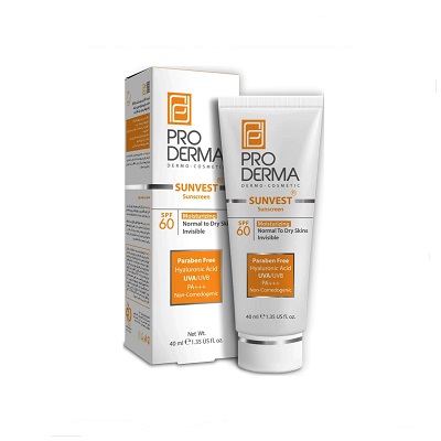 پرودرما کرم ضدافتاب بی رنگ مناسب پوست معمولی وخشک SPF60
