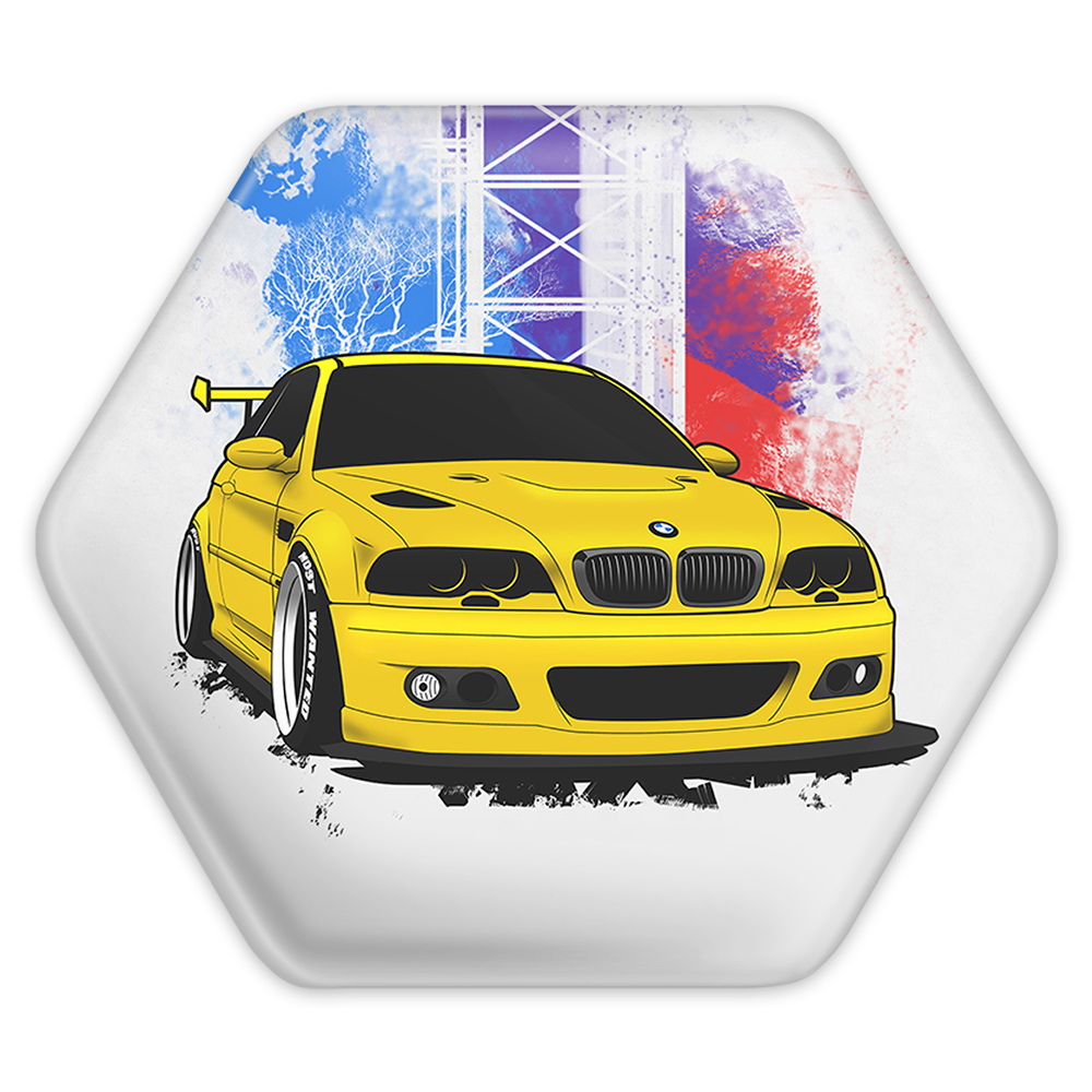 پیکسل خندالو طرح ماشین مدل شش ضلعی کد 10358