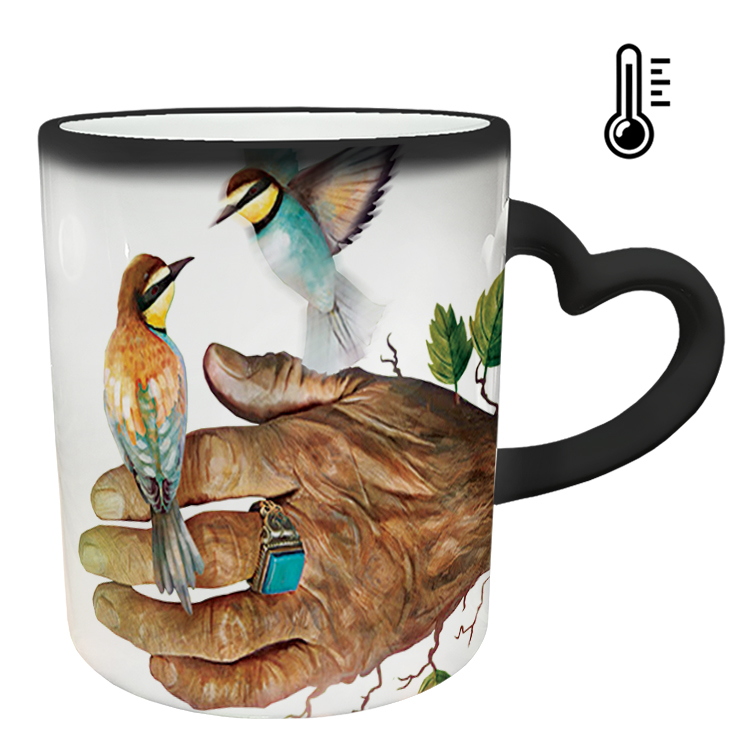 ماگ حرارتی مدل دسته قلبی طرح روز مادر کد 72