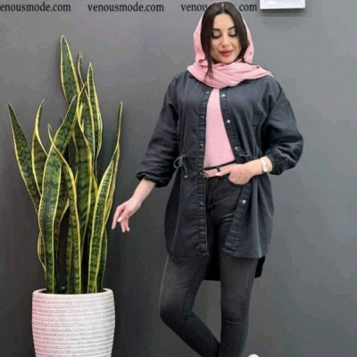 مانتو اسپرت زنانه جین کاغذی سنگشور شده مدل توسکا