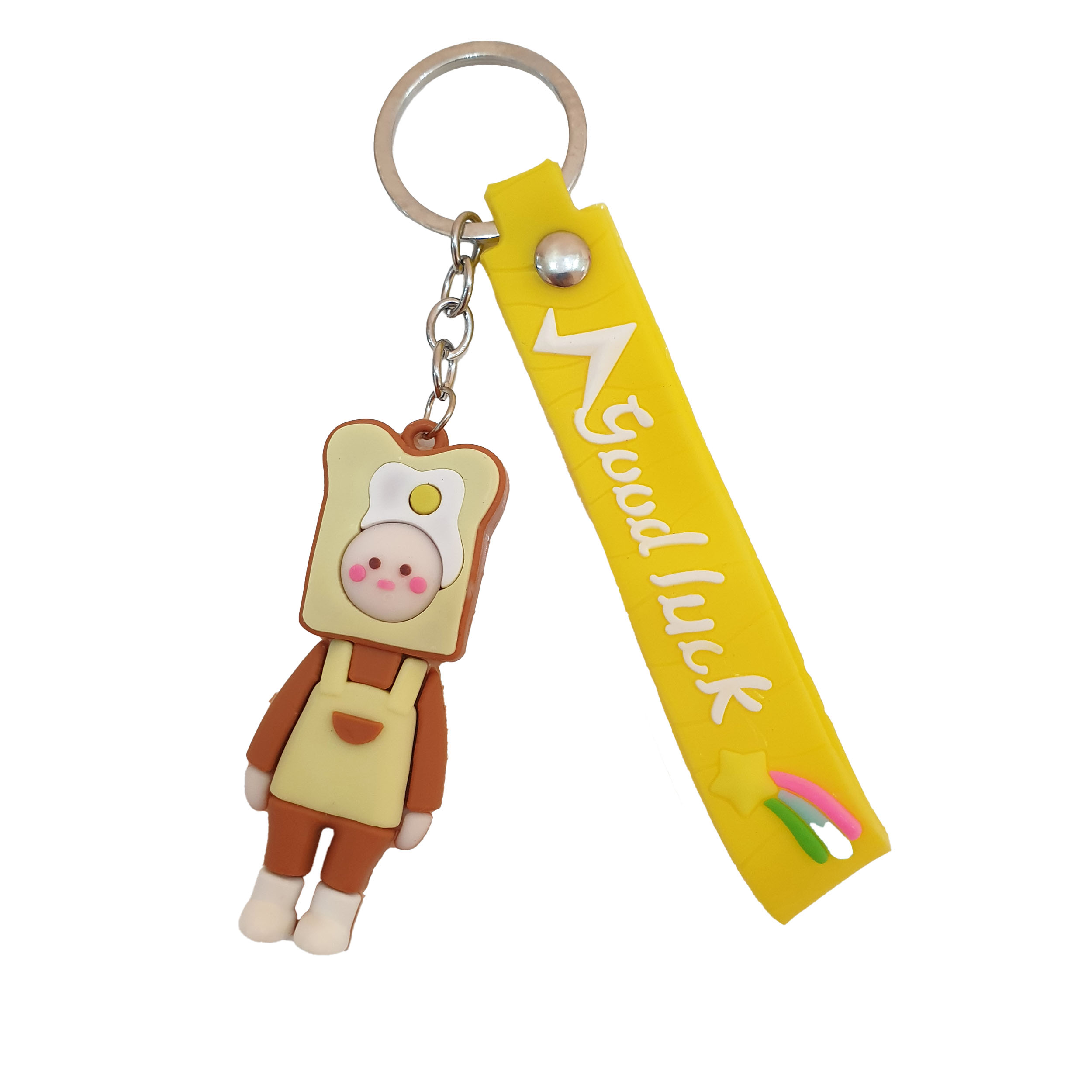 جاکلیدی مدل سیلیکونی طرح دوستان اوو آدمک با لباس نان تست کد DB20